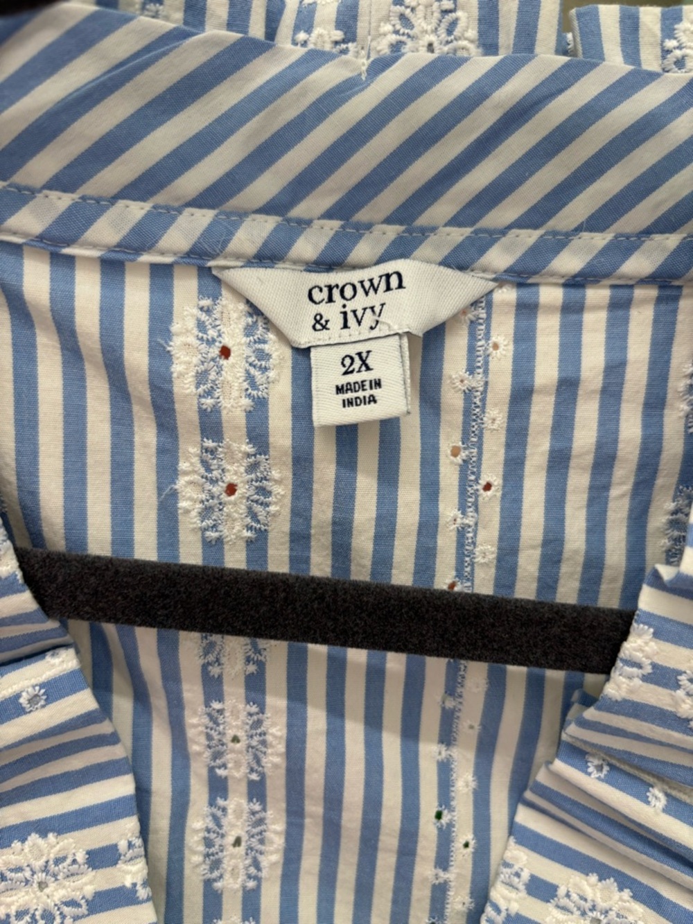 Crown & Ivy Blue and White Tiered Dress 2XL - Picture 3 of 5